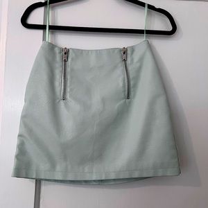 Pleather/ leather mint mini skirt S